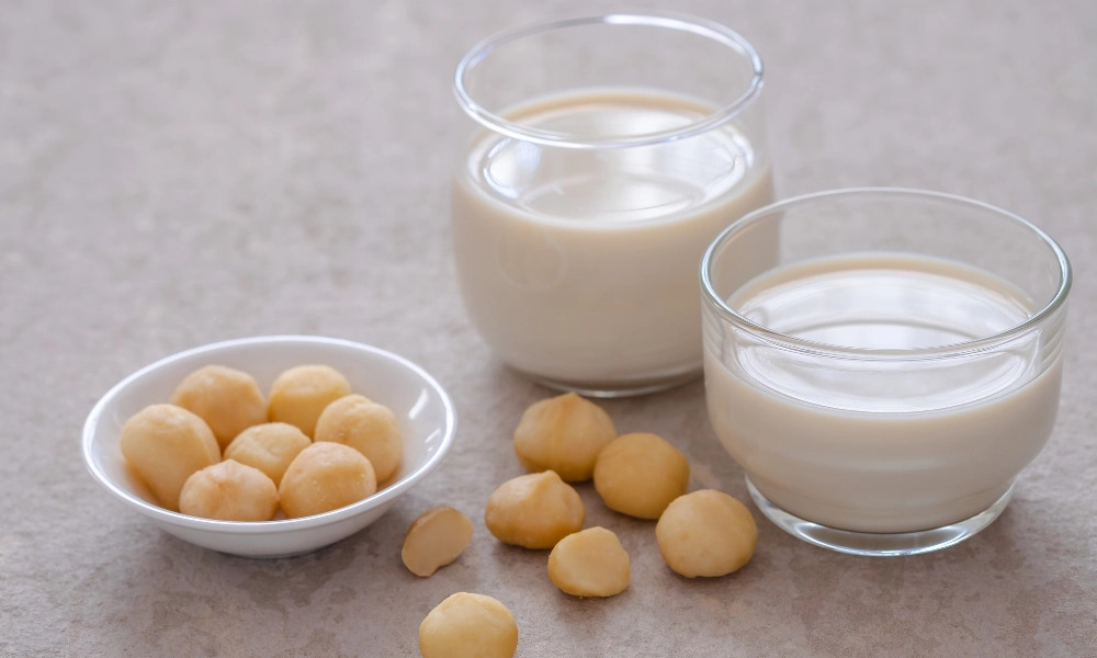 alt text: Sữa hạt macca bột sắn dây đậu xanh