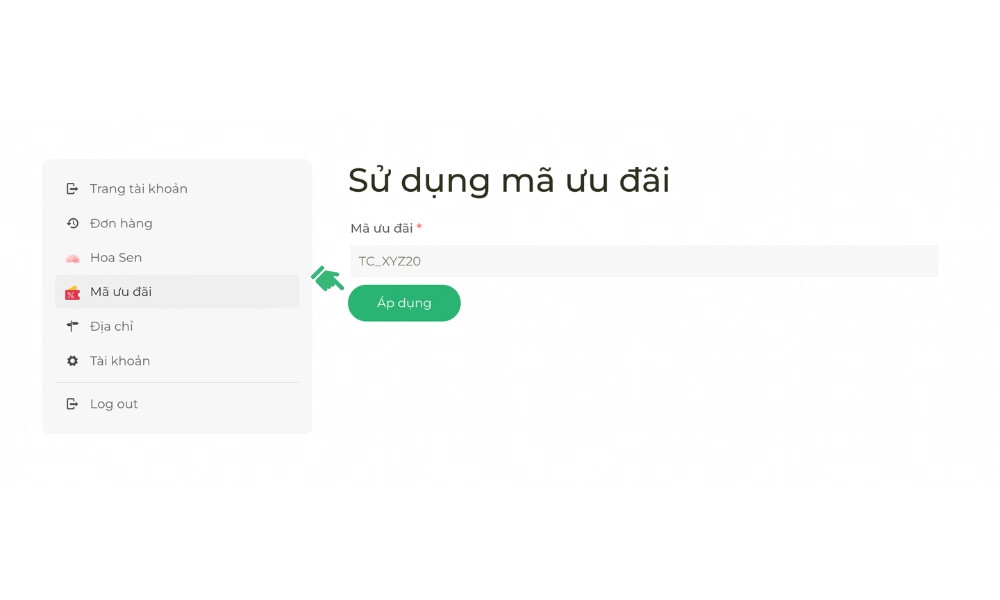 Áp dụng voucher quán chay