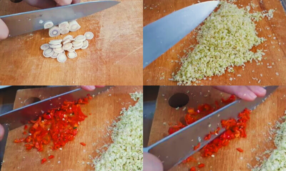Băm nhuyễn sả ớt
