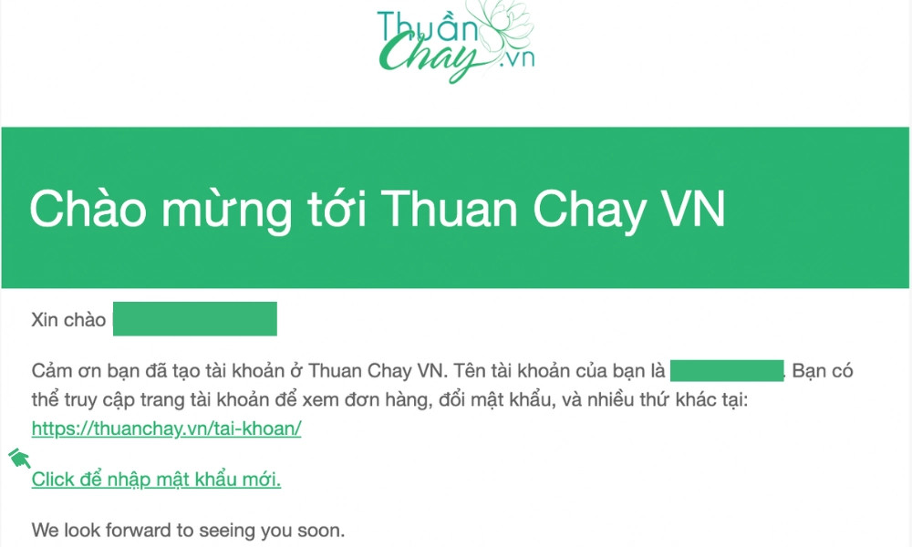 Đăng ký thành viên thành công