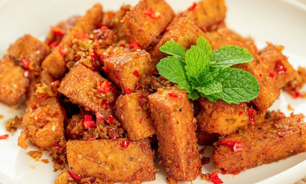 Đậu hủ kho sả ớt