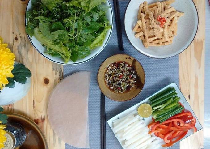 Nguyên liệu làm bì cuốn chay