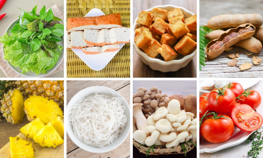 Nguyên liệu làm lẩu chay chua cay