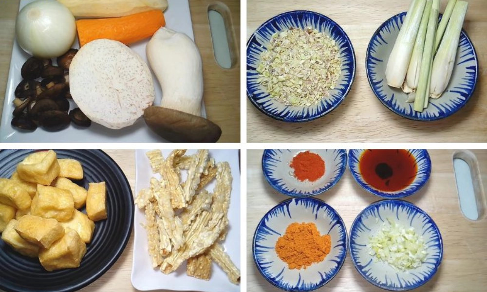 Nguyên liệu làm món cà ri chay