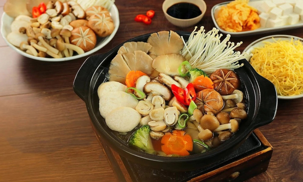 Thành phẩm lẩu chay chua cay