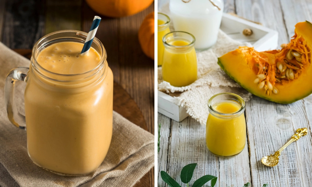 Thành phẩm sữa bí đỏ hạt sen